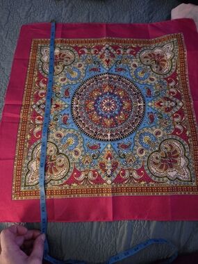 Men's Paisley Silk Pocket Square - Pink & Blue